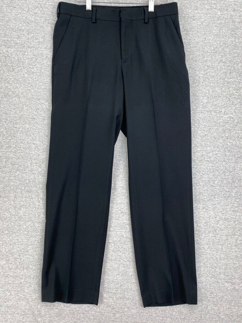 Apt. 9 Pants Men 30 X 30 Black Flat Front Dress Slacks Trousers Chino Casual